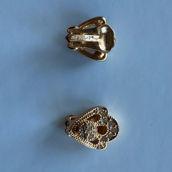 Cristian Dior Rhinestone Clip on Earrings - Picture 6 of 6